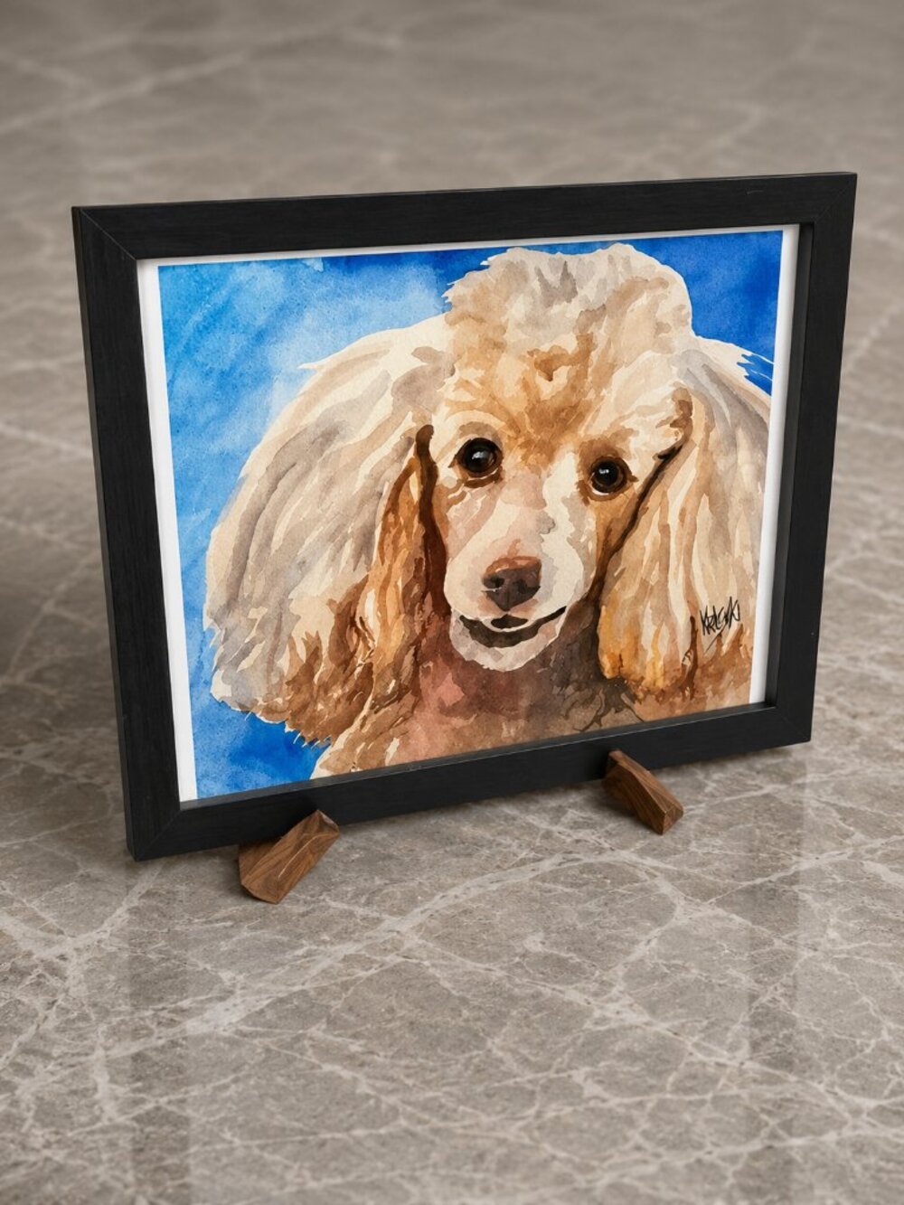Ron Krajewski Poodle Dog Art Print Signed 8x10 Fine Art Pet Portrait